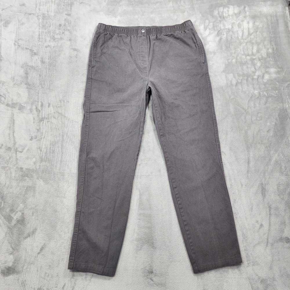 Woman Within Pants Womens 14T TALL Gray Pull On Chino Straight Leg Casual